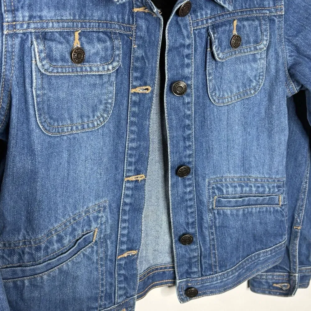Old Navy Denim Jean Jacket Blue Button Front Size Large Girls Kids Medium Wash